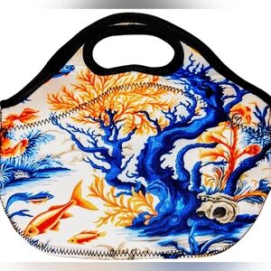Vibrant Goldfish Print-Neoprene-Lunch Bag